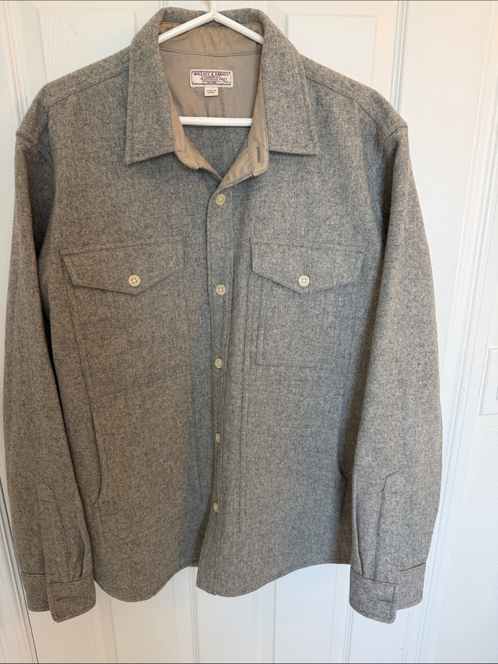 Wool-Blend Gray Shirt Jacket - Classic Men's Overshirt
